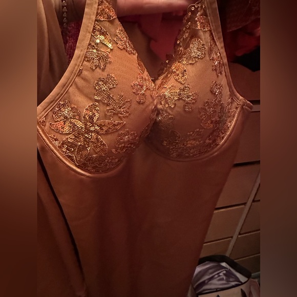 Sequins embroidery slip dress you can tell by touch it’s quality material . - Picture 2 of 2